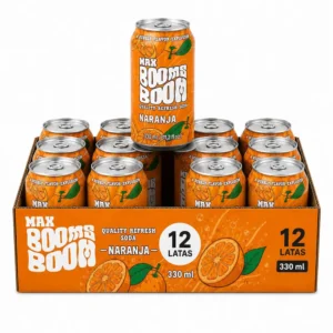 12x Refresco Boom Naranja Max Lata