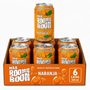 6x Refresco Boom Naranja Max Lata