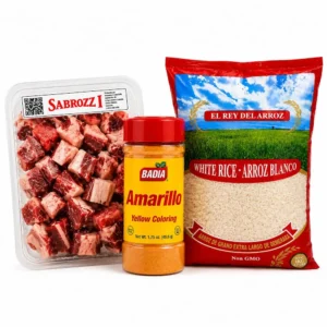 Combo Arroz El Rey del Arroz + Bijol Badia + Charola de Cerdo Troceada
