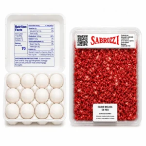 Combo Cartón Huevos De Corteza Blanca + Charola Carne Res Molida